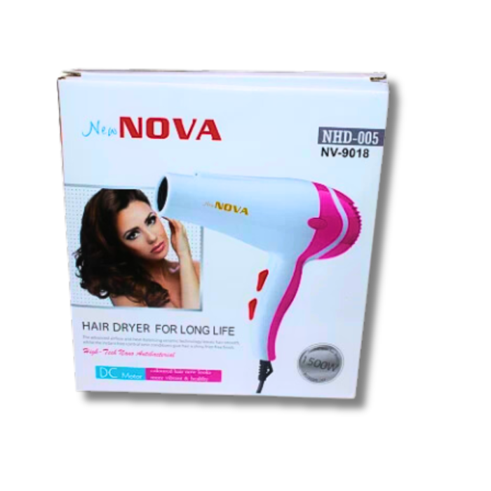 Фен для волос 2 режима нагрева и скорости NOVA NV-9018 /1500W/21см/20см