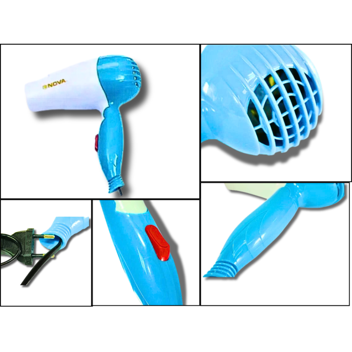 Фен дорожный раскладной для волос NOVA NV-1290/1000W/16см/18см