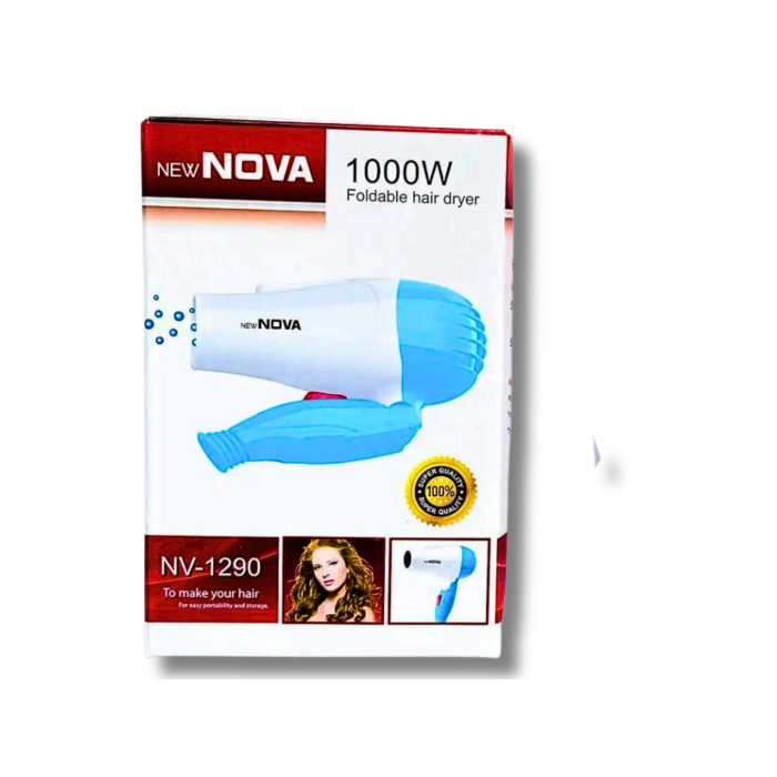 Фен дорожный раскладной для волос NOVA NV-1290/1000W/16см/18см