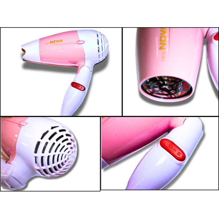 Фен дорожный раскладной для волос с насадкой NOVA NV-662/1000W/13см/17см