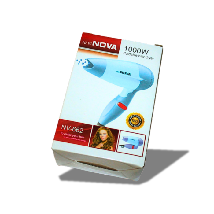 Фен дорожный раскладной для волос с насадкой NOVA NV-662/1000W/13см/17см