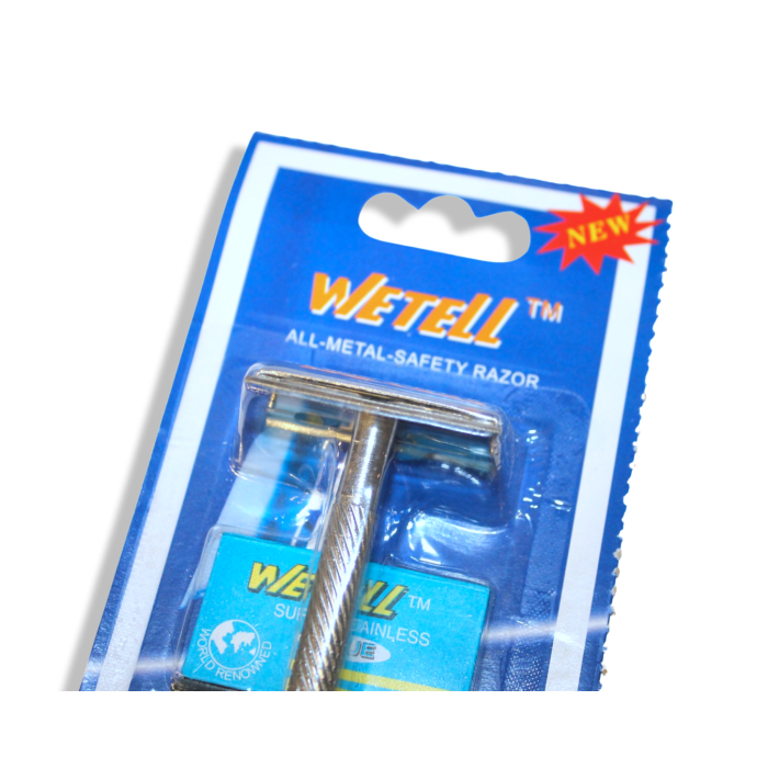 Станок для бритья Wetell металлический на планшете с лезвием 9см
