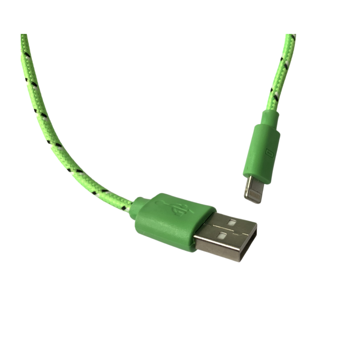 Кабель Lightning/USB 1м тканевой салатовый