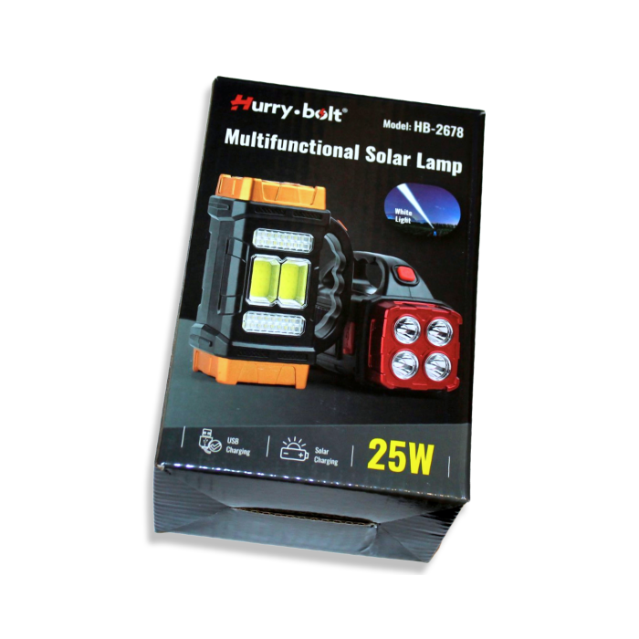 Фонарь HB-2678 ручной переносной на солнечной батарее PowerBank/USB/25W/15.5см/7см