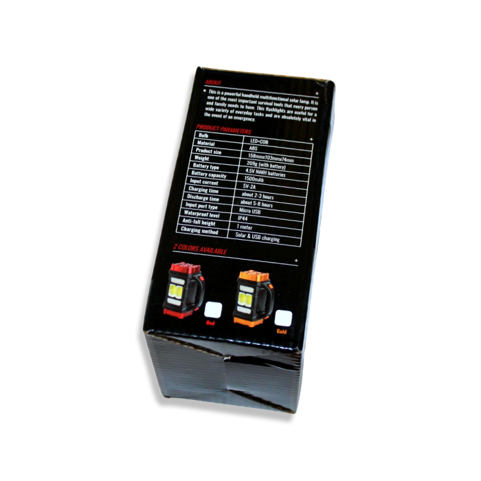 Фонарь HB-2678 ручной переносной на солнечной батарее PowerBank/USB/25W/15.5см/7см