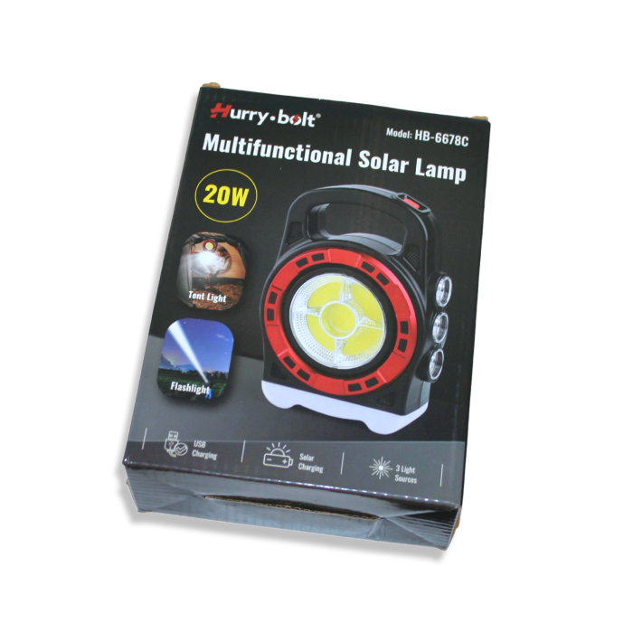 Фонарь HB-6678C ручной переносной строительный на солнечной батарее PowerBank/USB/19cм/14см