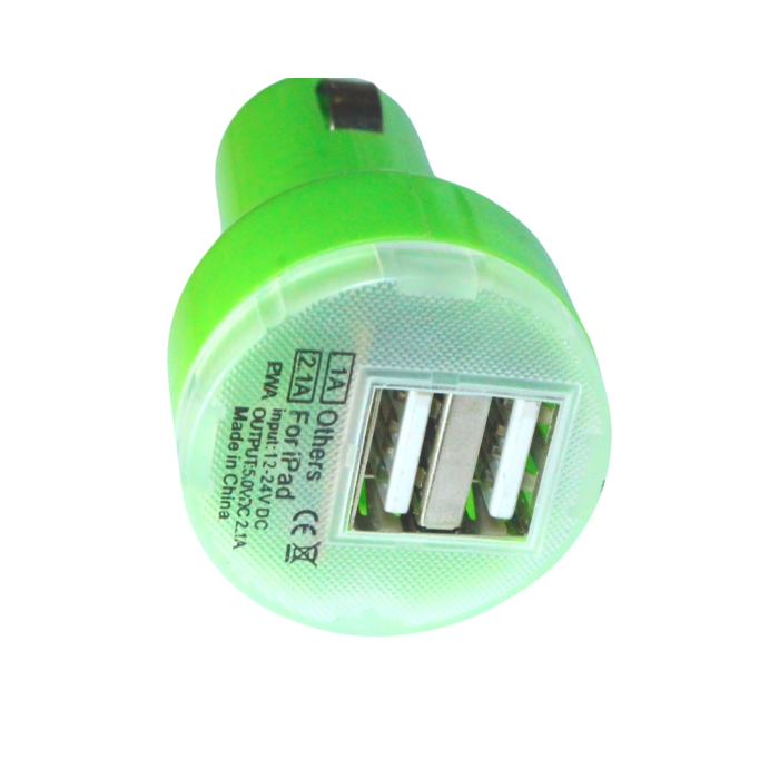 Зарядка автомобильная в прикуриватель 2 USB/2.1A/1A