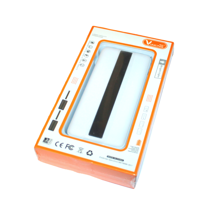 Power Bank Viaking GB059 10000 мАч портативный аккумулятор с фонариком индикатором зарядки и 4 кабелями