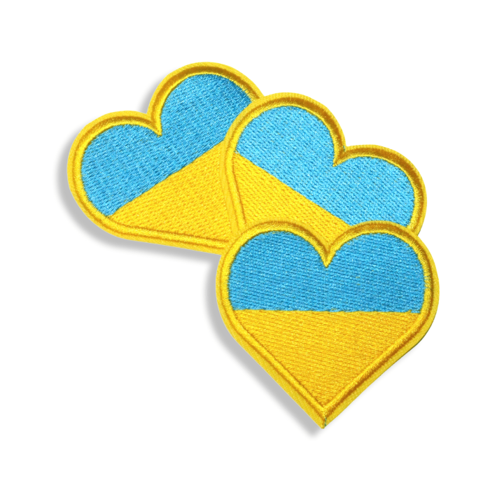Аппликация для одежды нашивка Сердце Флаг Украины №2/6х6см