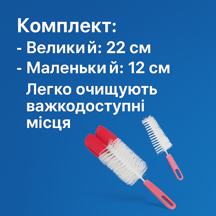 Ершик с пластмассовой ручкой 2шт/22/12см