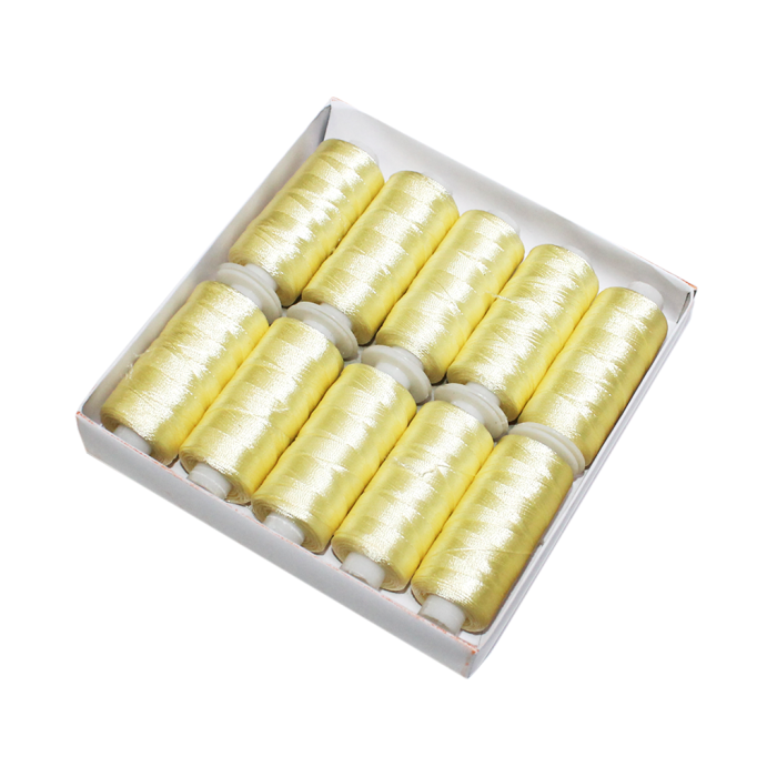 Нитки для бисера FromFactory желтые 150D упаковка 10шт