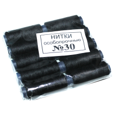 Нитки №30 черные 10шт
