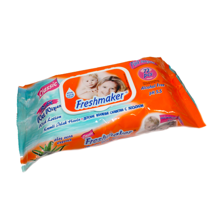 Салфетки влажные Freshmaker с колпаком 72шт