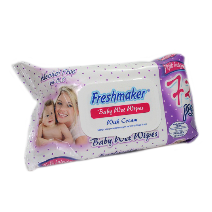 Салфетки влажные Freshmaker с колпаком 72шт