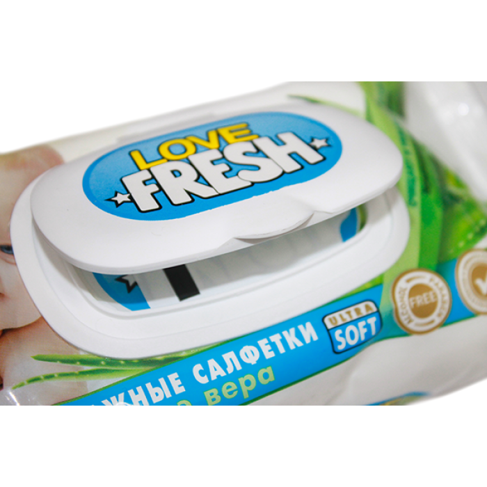 Салфетки влажные Love Fresh детские с колпаком 72шт