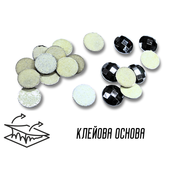 Камни на клеевой основе Круг/25мм/10 шт