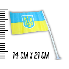Флажок на присоске двусторонний UKRAINE 14х21см
