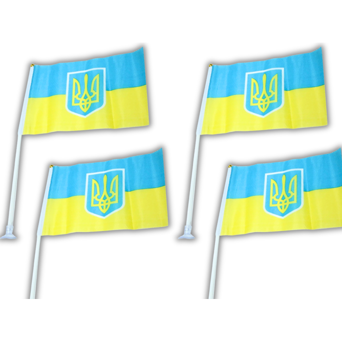 Флажок на присоске двусторонний UKRAINE 14х21см