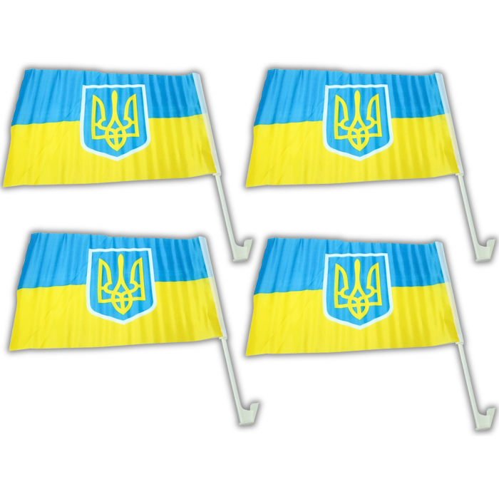 Флаг автомобильный двусторонний UKRAINE 30х45см