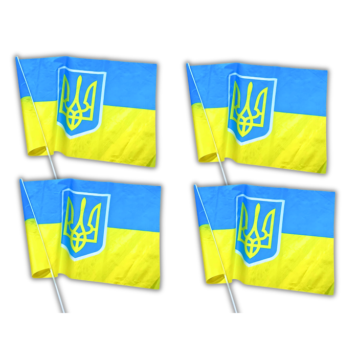 Флаг с флагштоком двусторонний UKRAINE 60х90см