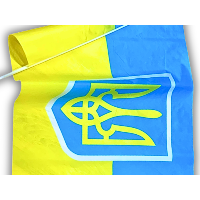 Флаг с флагштоком двусторонний UKRAINE 60х90см