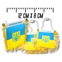 Флажок на присоске с бахромой UKRAINE 12х8см
