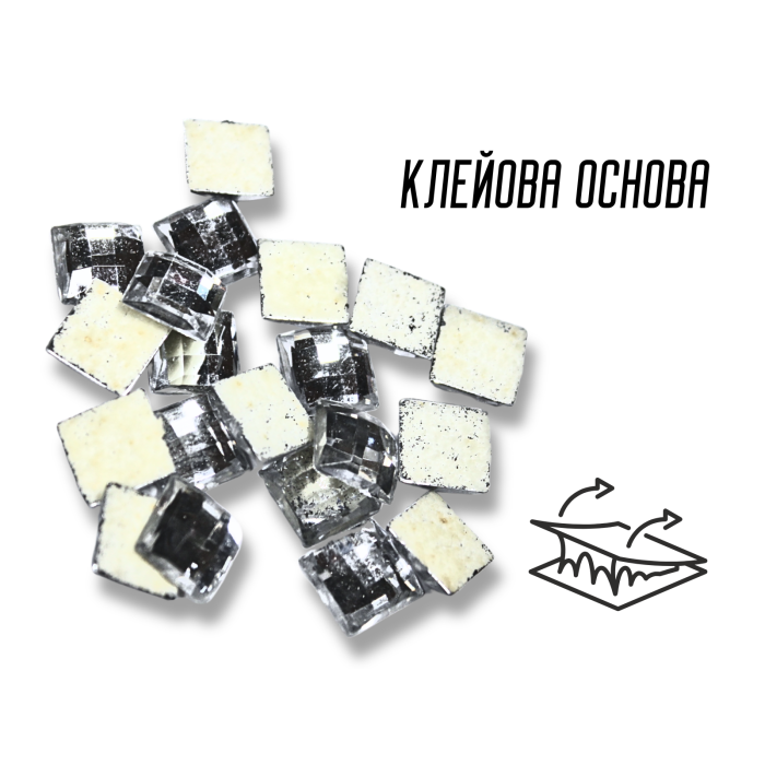 Камни на клеевой основе Квадрат/12×12мм/20шт