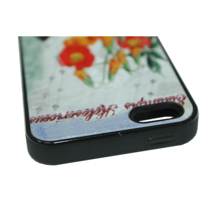 Чехол на заднюю панель/Flower/Apple Iphone/резиновый/5/5s/SE
