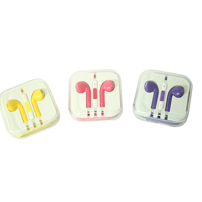 Наушники EarPods с пультом дистанционного управления и микрофоном цветные