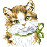 К525 КОТИК Канва с рисунком для вышивания крестом