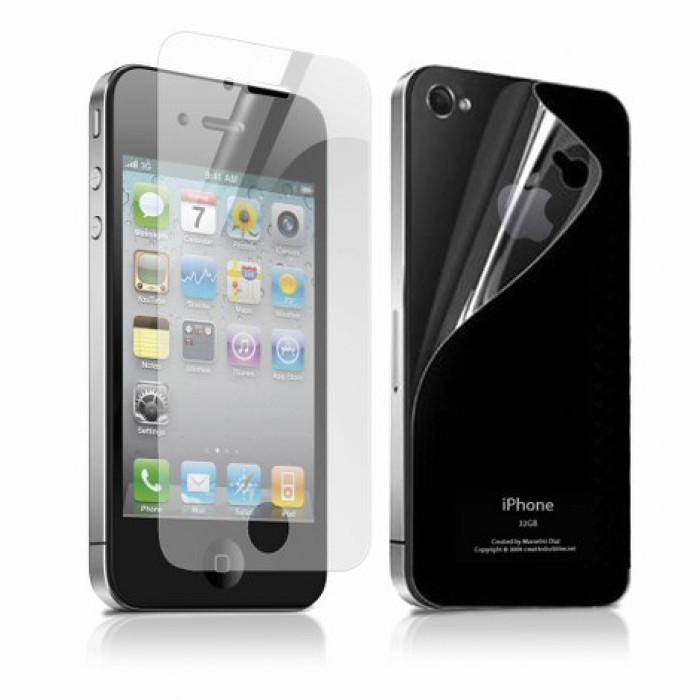 Пленка защитная для Iphone 4/4s на дисплей и заднюю панель 2шт